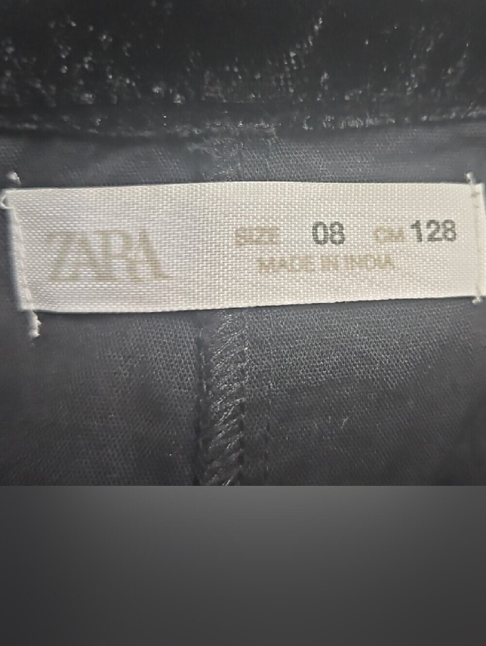 Zara Girl's Black Velvet Shorts with Silver Floral Accents Size 8 - Picture 7 of 7